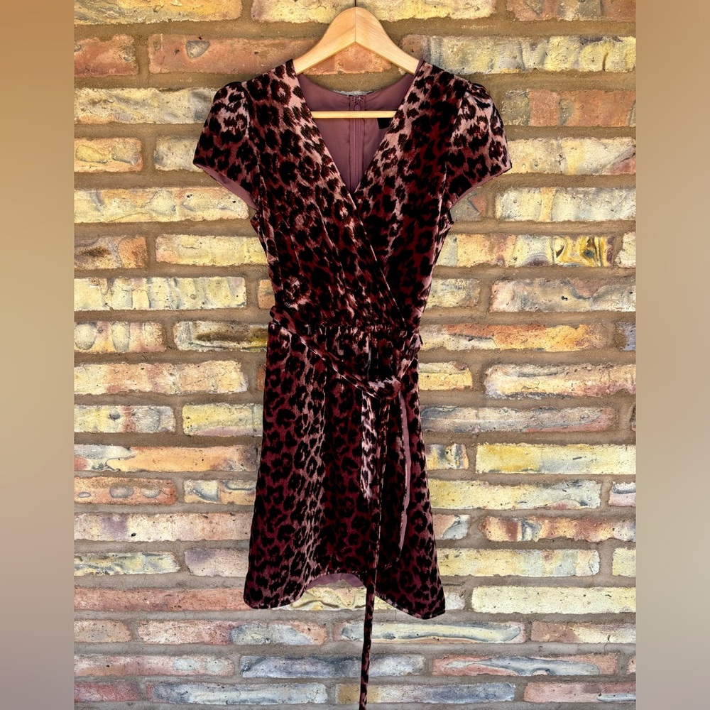 NWT!!! JCrew velvet leopard print midi dress